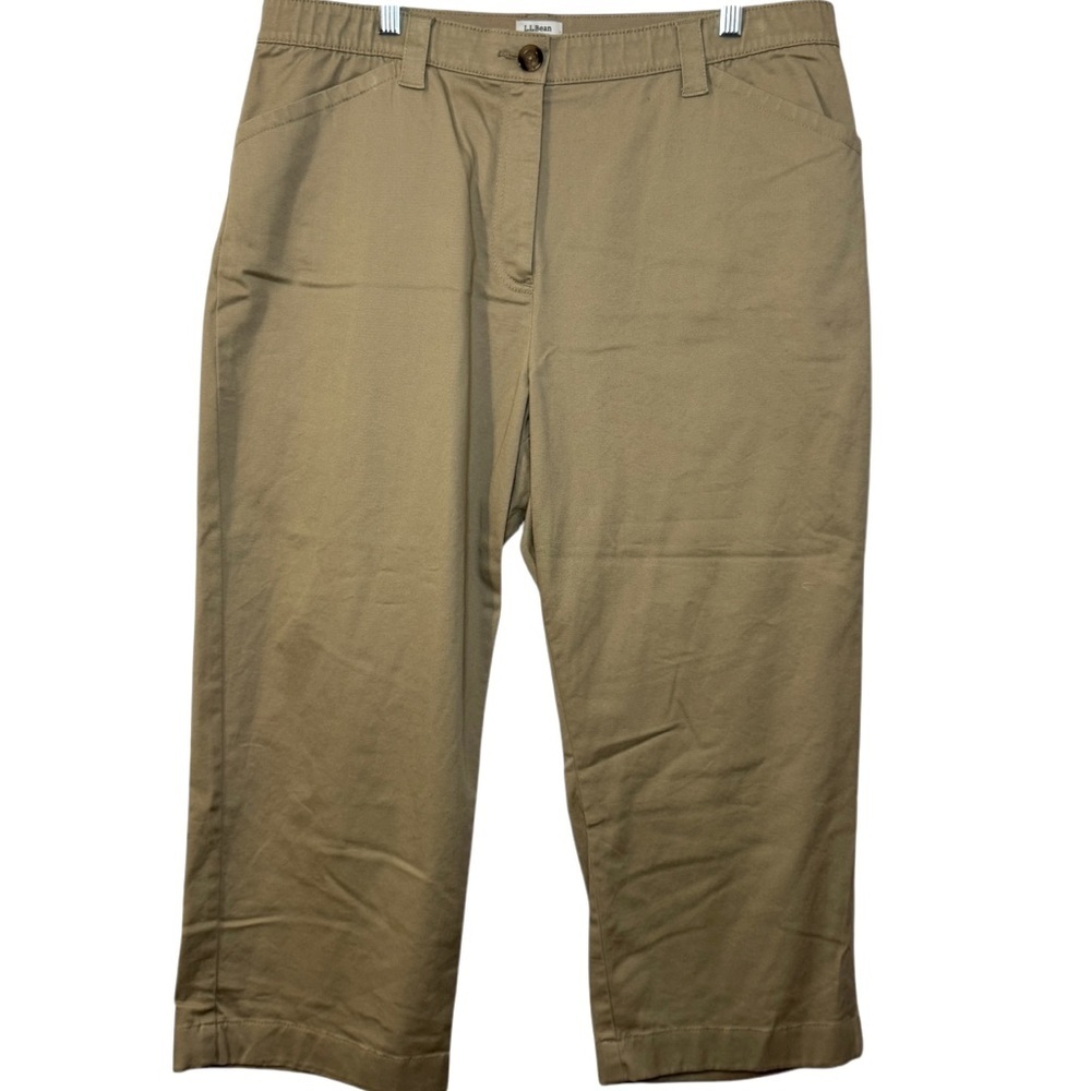 LL Bean capris crops classic fit chino khaki womens 18 Reg